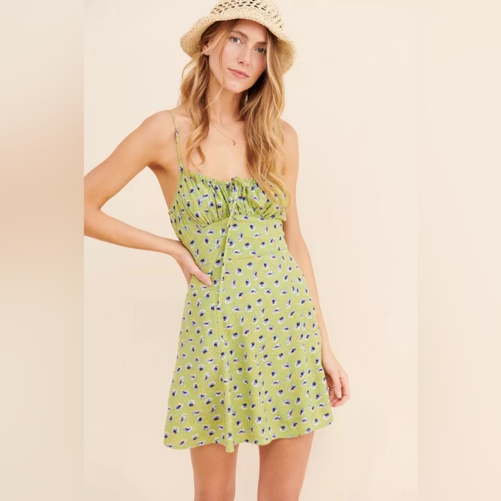 Urban Outfitters Kamaryn Tie-Front Floral Mini Dress